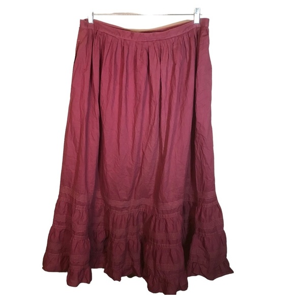 Lauren Ralph Lauren maxi skirt 16 cotton ruffle button front pockets feminine - Picture 8 of 14